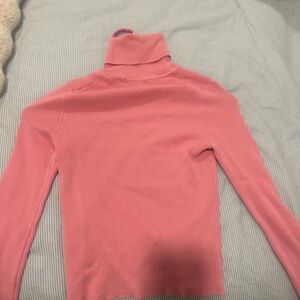 Pink Cropped Turtleneck